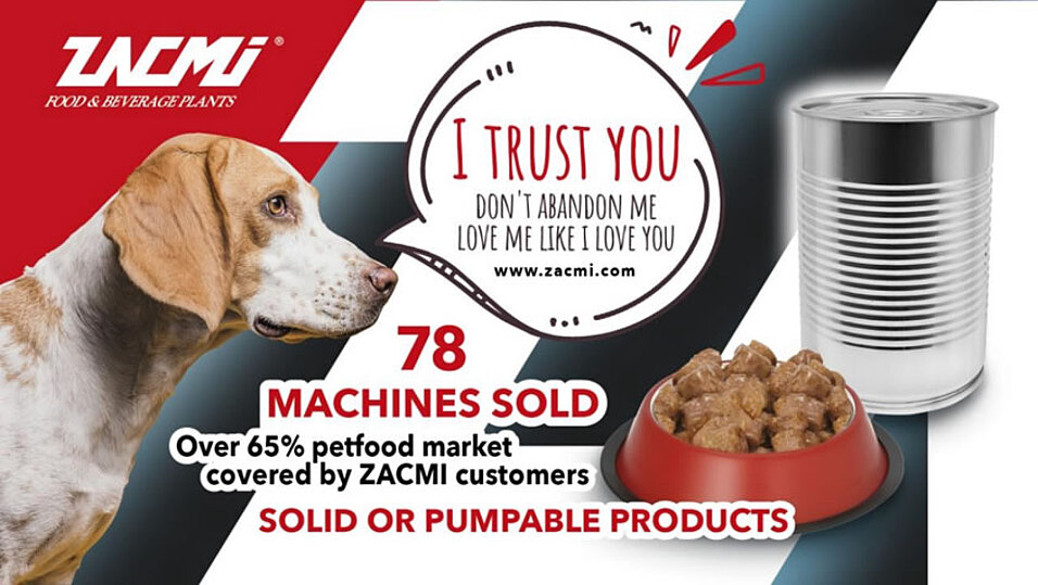 ZACMI Werbung Hund mit Futter