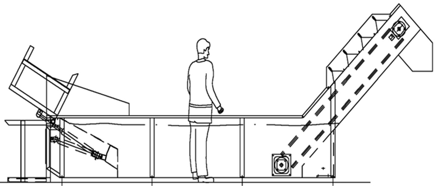 Infeed water soaking basin